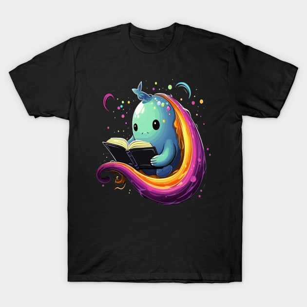 Narwhal Reads Book T-Shirt by JH Mart